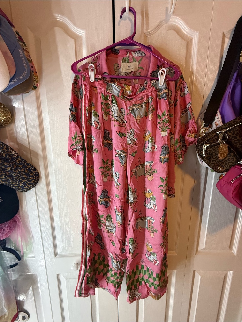 Printfresh Spa Day Satin Pant Set - Small Tall - Picture 2 of 4